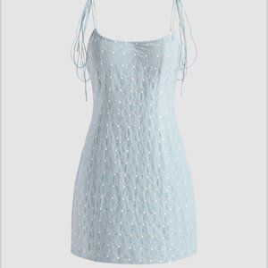 Floral Heart Cami Dress - Blue/White NWT (S)
